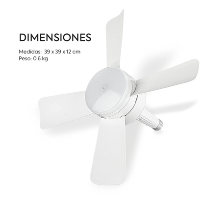 Ventilador de techo portátil + lámpara LED